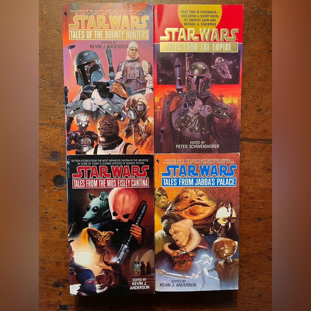 AMAZING SET OF 4 STAR WARS STORIES PAPERBACK CRISP NICE BOBA FETT, JABBA ET AL!